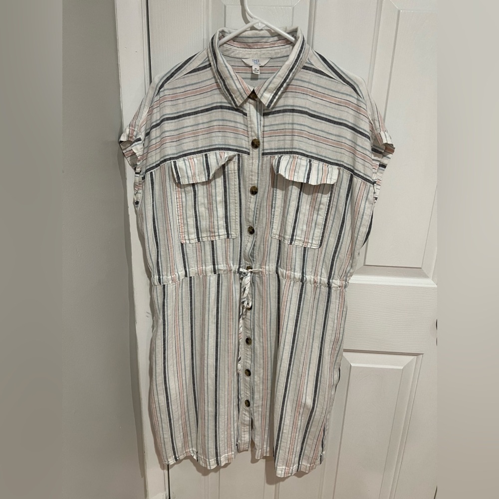 Linen Blend Dress- Time and Tru- Size XL